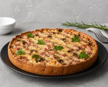 Киш с ветчиной и грибами рецепт